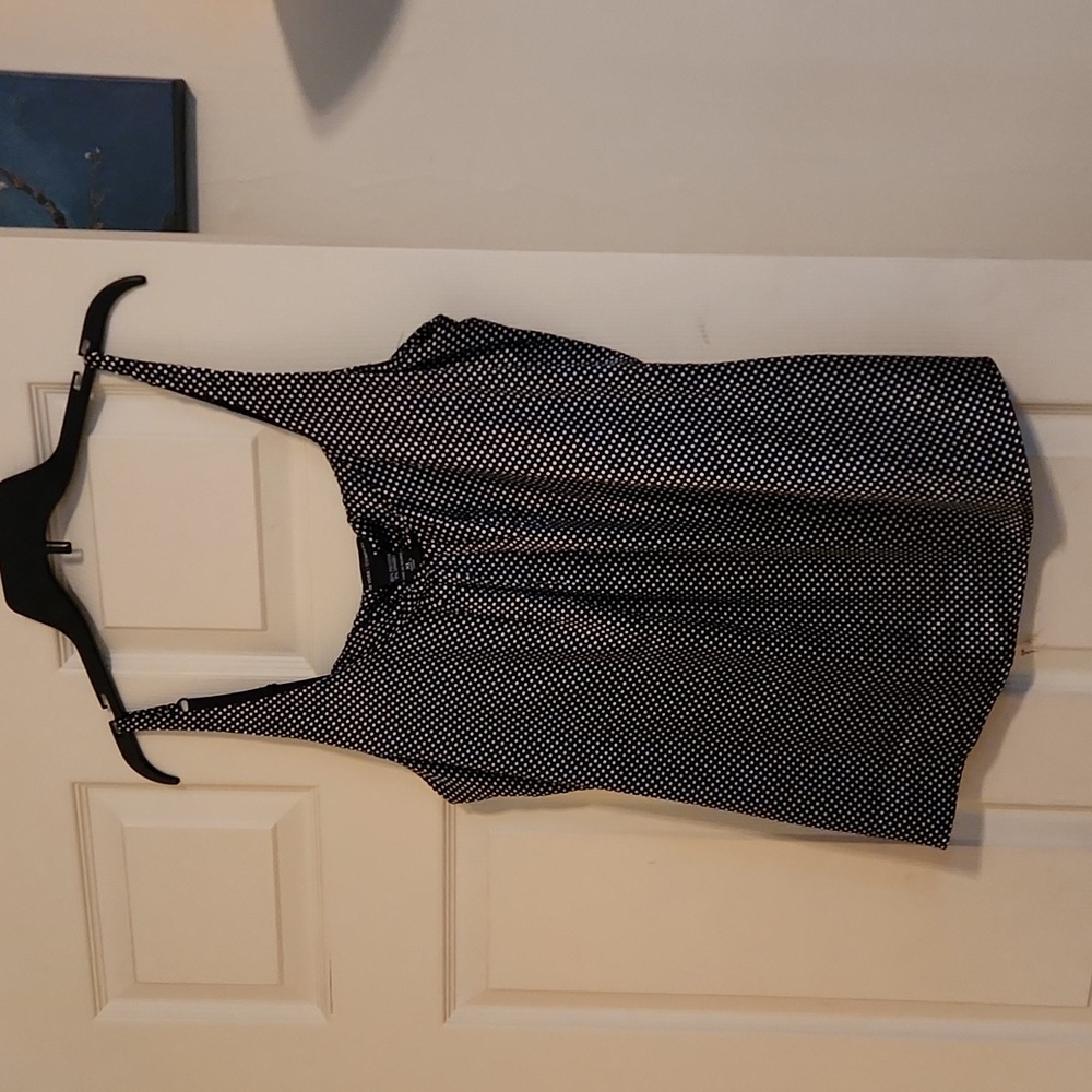 New York & Co size XL black with white polka dots tank top
